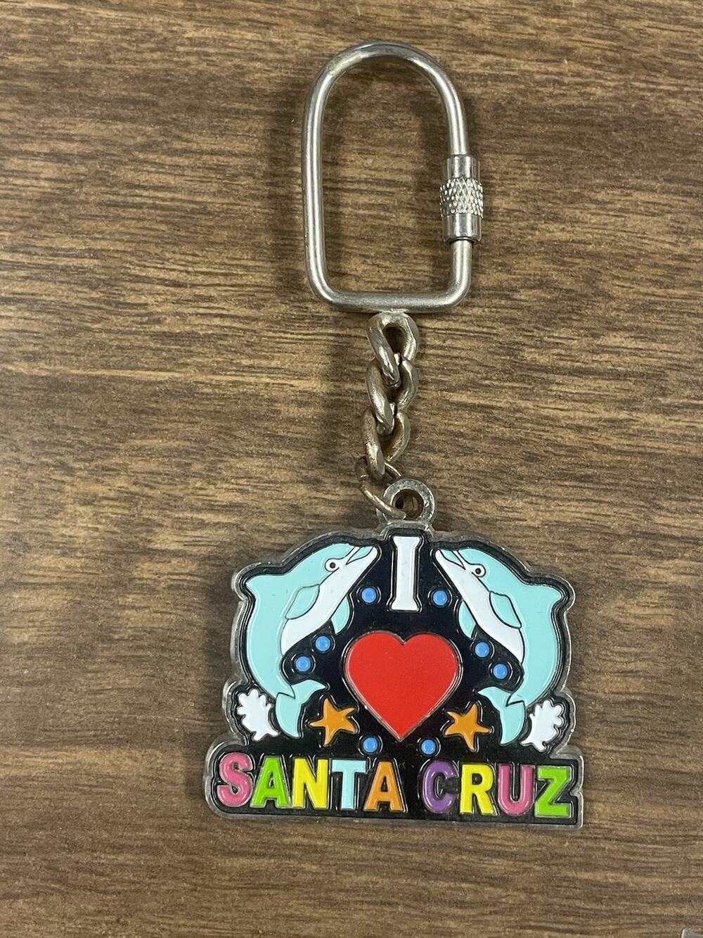 Santa Cruz Dolphin Keychain I Love Santa Cruz Souvenir Carabiner Key Ring